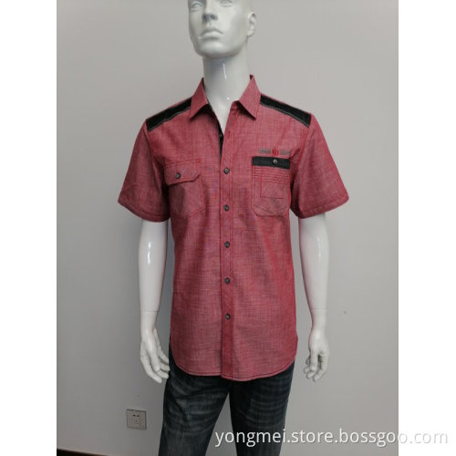 Men's cotton slubbed fabric casual shirt